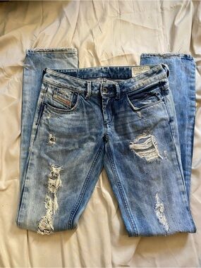 Diesel Women's Light Blue Distressed Skinny Jeans